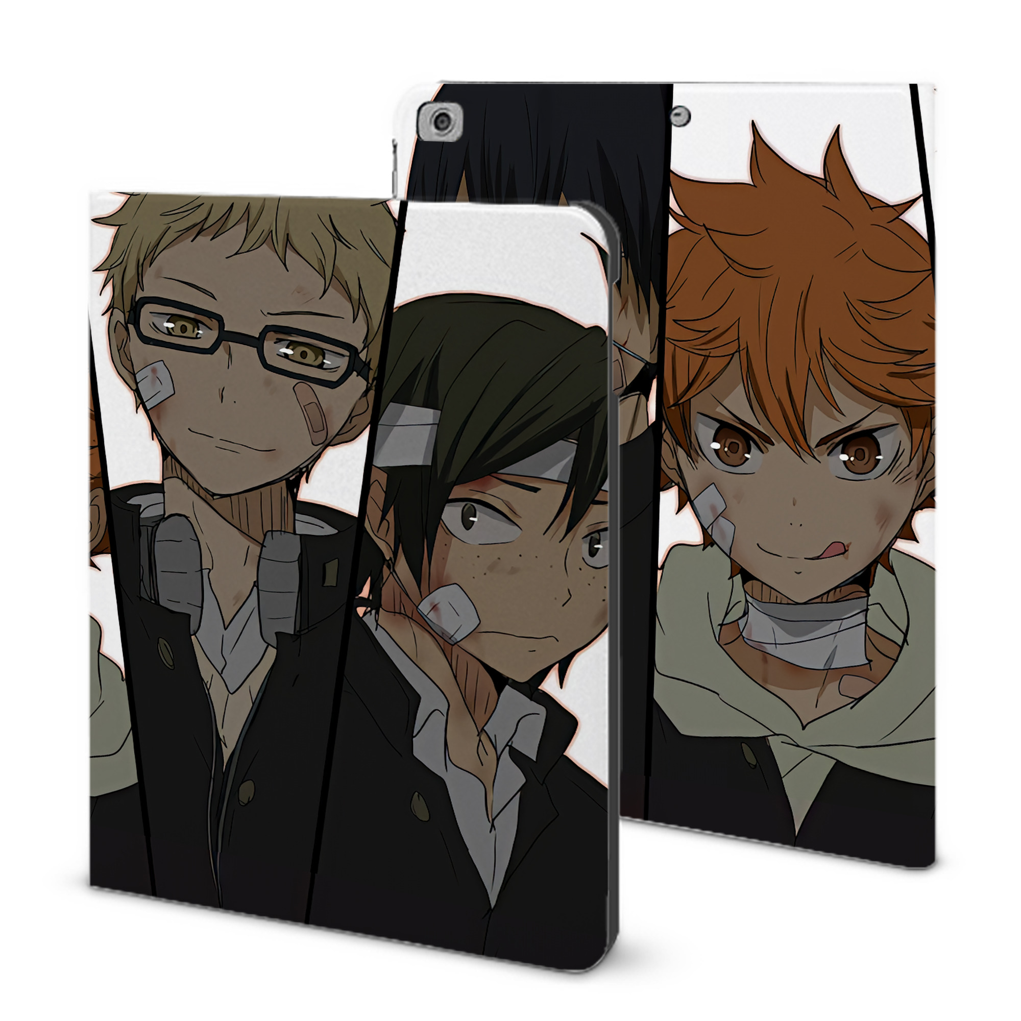（画像用） ハイキュー!! Haikyu!! IPad ケース ブック型 PUレザー TPU 耐衝撃 軽量 薄型 ペン収納なし 全面保護 IPad 各モデル対応